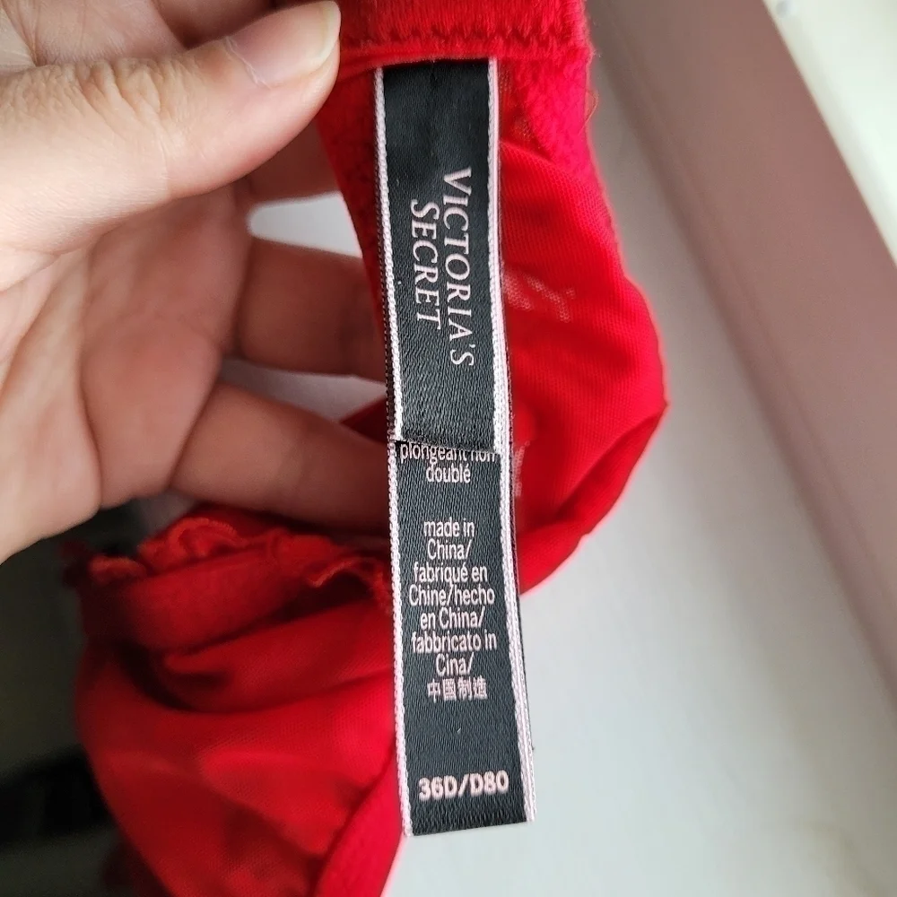Victoria's Secret floral lace unlined plunge bra 36D NEW Without Tags - Picture 12 of 12